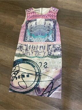 Printed Sleeveless A-Line dress in Pink and Purple